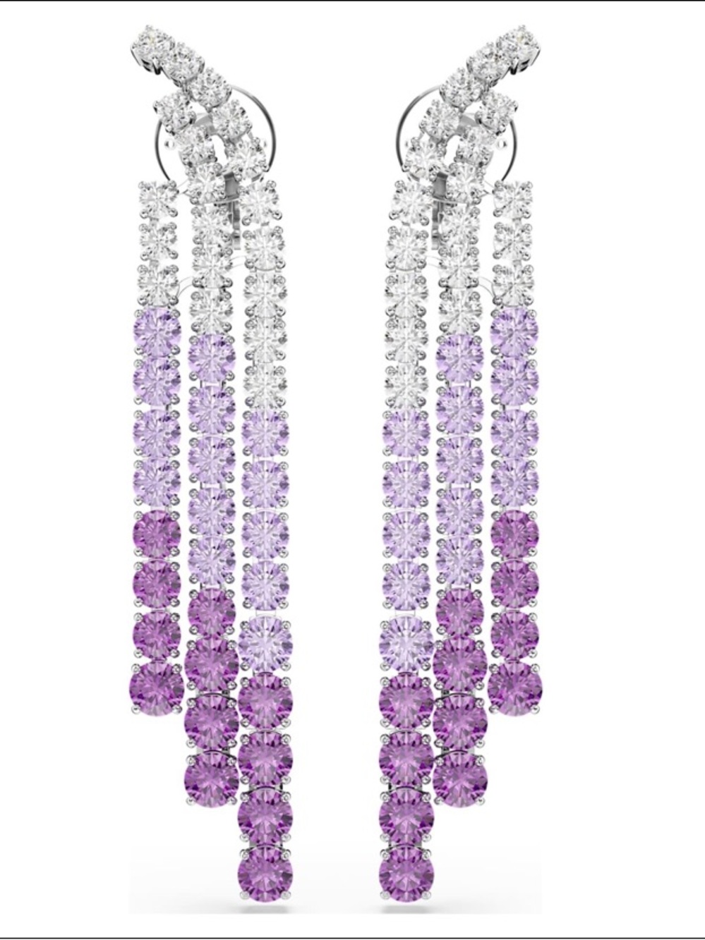 Swarovski Gradient Crystals Matrix Clip On Earrings